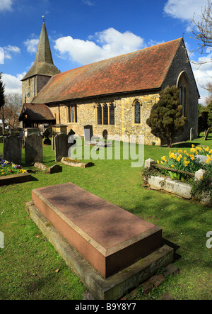 Tomba della moglie di Charles Darwin Emma Darwin. St Marys Church, Downe, Bromley, Kent, Inghilterra, Regno Unito. Foto Stock