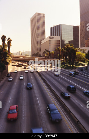 Occupato autostrade con traffico,Los Angeles Foto Stock