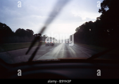 I driver il punto di vista dell'autostrada Foto Stock