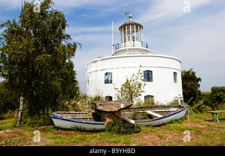 Il West Usk Lighthouse bed and breakfast vicino la città di Newport Gwent affacciato sul Usk e Severn Estuary Foto Stock