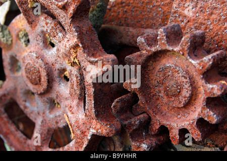 Gli ingranaggi arrugginiti primo piano immagini foto foto foto grande alta risoluzione negli Stati Uniti in alta risoluzione orizzontale Foto Stock