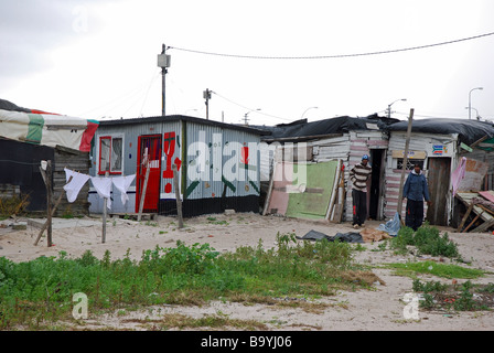 Esempi di "informale hack' case ai margini della Langa Township, Cape Town, Sud Africa Foto Stock