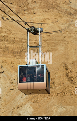 Funivie in monte Masada sito archeologico Mar Morto Israele Foto Stock