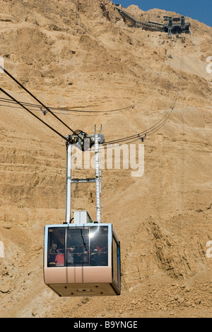 Funivie in monte Masada sito archeologico Mar Morto Israele Foto Stock