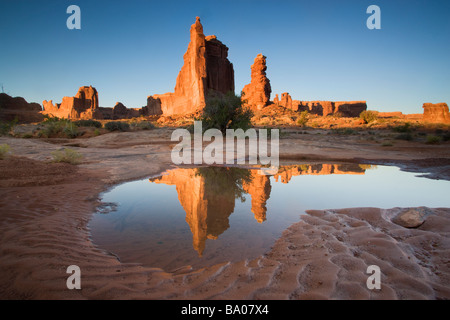 Il Courthouse Towers Arches National Park vicino a Moab Utah Foto Stock