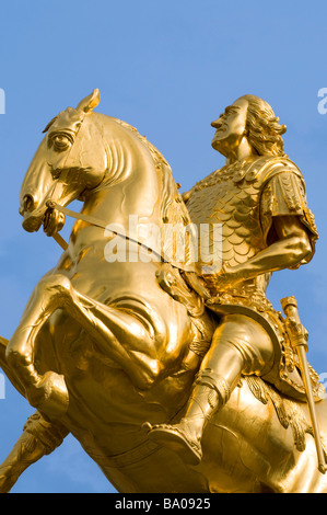 Dresden Neustadt Goldener Reiter Friedrich August I von Sachsen August der Starke Dresden Sachsen Deutschland Dresden Germania D Foto Stock