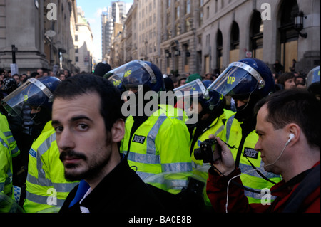 Protesta a Londra durante il vertice del G20 - 1 Aprile. 2009 Foto Stock