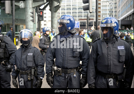 Protesta a Londra durante il vertice del G20 - 1 Aprile. 2009 Foto Stock