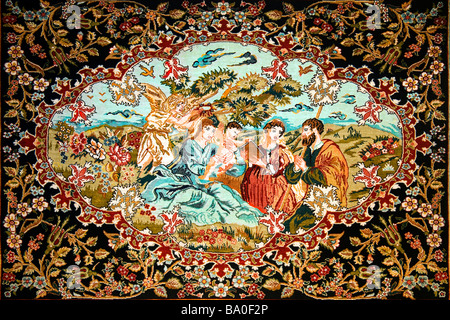 Tappeto in seta motivi Turchia Antalya Foto Stock