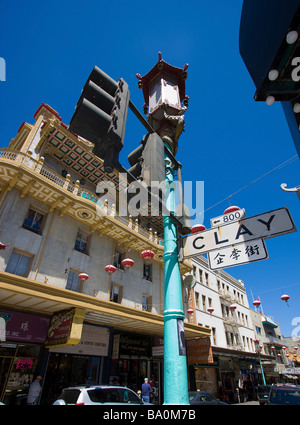 Il nome di una via, Clay Street di San Francisco, California, Stati Uniti d'America Foto Stock