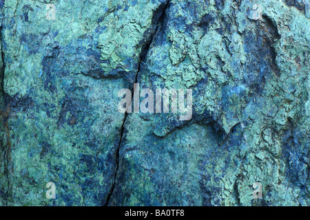 Verde bluastro superficie di roccia Foto Stock
