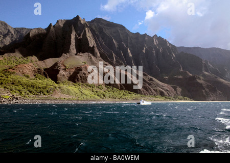 Kalalau Beach costa di Na Pali Kauai HI Foto Stock