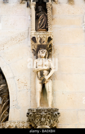 Statua di Eve Cattedrale di St James Sibenik Dalmazia Croazia Foto Stock