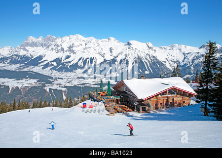 Rifugio alpino nella parte anteriore del Dachstein Mountain, Stiria, Austria Foto Stock