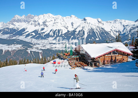 Rifugio alpino nella parte anteriore del Dachstein Mountain, Stiria, Austria Foto Stock