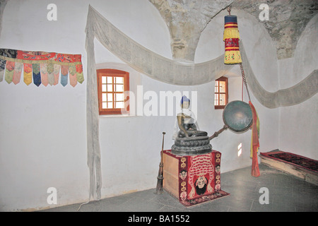 Simbolo di Buddismo presso il castello di Schloss Juval in Val Senales Val Senales VAL VENOSTA Val Venosta Trentino Italia possedute da Reinh Foto Stock