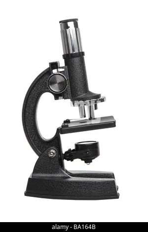 Ritaglio di microscopio su sfondo bianco Foto Stock