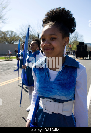 Femmina afro-americana high school cheerleader Foto Stock