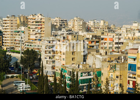 Elevato angolo di visione degli edifici nella città di Beirut Libano Medio Oriente Asia Foto Stock