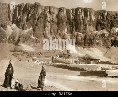 Geografia / viaggio, Egitto, Thebes West Bank, Der el-Bahari, tempio mortuario della regina Hatshepsut (circa 1490 - 1468 vChr., dinastia 18th), Edizione Photoglob, circa 1890, Foto Stock