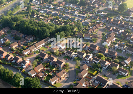 Veduta aerea del moderno complesso residenziale in Willand città a metà Devon Foto Stock
