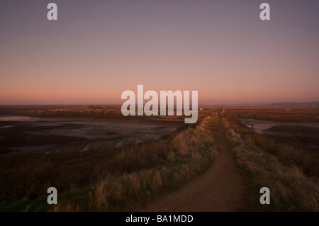 Thornham, North Norfolk dopo il tramonto Foto Stock