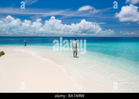 La pesca con la mosca Madrizqui Los Roques Venezuela Sud America Foto Stock