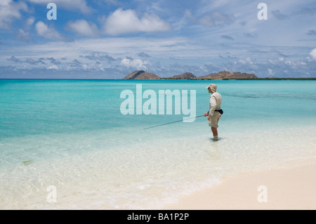 La pesca con la mosca Madrizqui Los Roques Venezuela Sud America Foto Stock