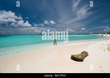 La pesca con la mosca Madrizqui Los Roques Venezuela Sud America Foto Stock