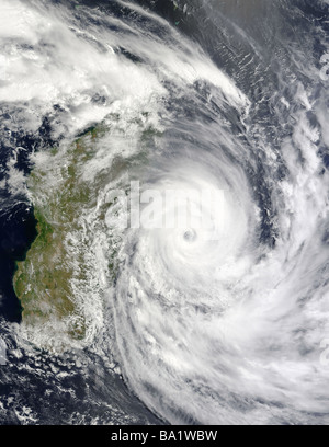 Febbraio 7, 2009 - ciclone tropicale Gael al largo del Madagascar. Foto Stock