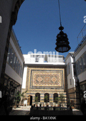 Vecchia casa di damascatura Bayt al Aqqad Istituto Danese di Damasco a Damasco in Siria Foto Stock