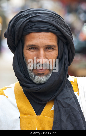 Mauritani della testa di uomo con turbante in Nouakchott Mauritania Foto Stock