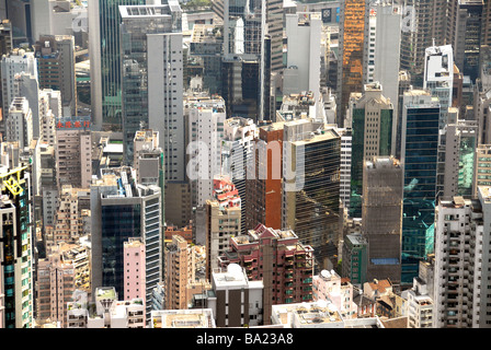 Torri, skyscapers, isola di Hong Kong, Cina Foto Stock