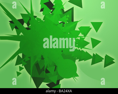 Esplosione di forme geometriche astratte illustrazione rappresentata Foto Stock