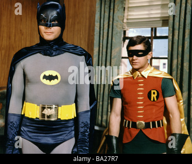 BATMAN CI1960ABC s serie TV con Adam West come Batman (sinistra) e Burt Ward come Robin Foto Stock