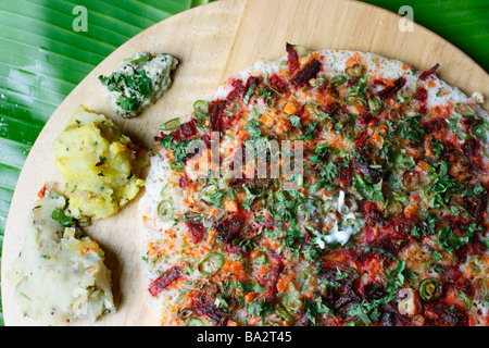 Dosa vegetale è un pancake da sud la cucina indiana Foto Stock