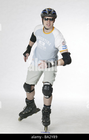 Protezione Inlineskater-abbigliamento sun movimento di vetro serie uomo persone giovani 30-40 anni bicchieri Inlineskates joint-protettori Foto Stock