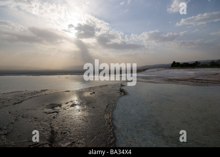 Pamukkale stalattiti di calcare la Turchia Foto Stock