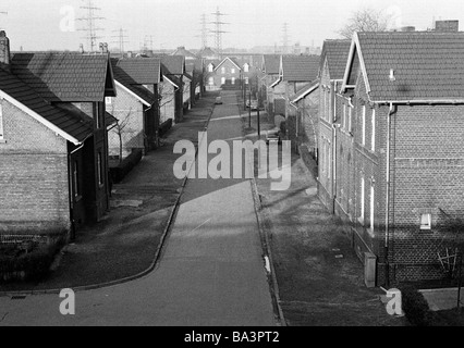 Negli anni settanta, foto in bianco e nero, insediamento minerario in Bottrop-Ebel, D-Bottrop, D-Bottrop-Ebel, la zona della Ruhr, Renania settentrionale-Vestfalia Foto Stock