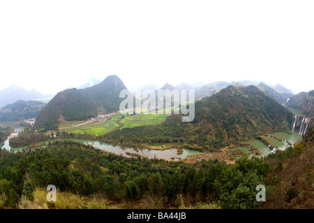 Cina Yunnan Luoping County nove dragon cascata Foto Stock