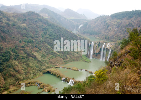 Cina Yunnan Luoping County nove dragon cascata Foto Stock