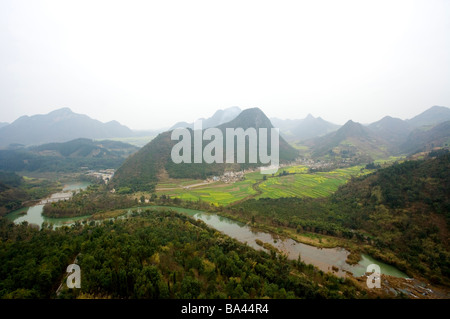 Cina Yunnan Luoping County nove dragon cascata Foto Stock