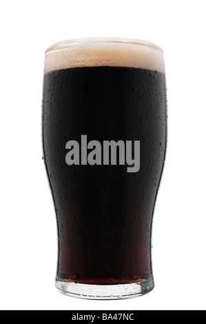 Vetro di birra Stout Foto Stock