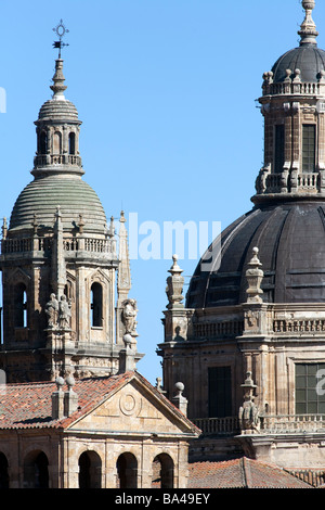 Dettaglio del clero chiesa duomo e il campanile a torre città di Salamanca comunità autonoma di Castiglia e Leon Spagna Foto Stock