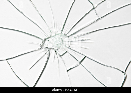 Il vetro rotto closeup Foto Stock