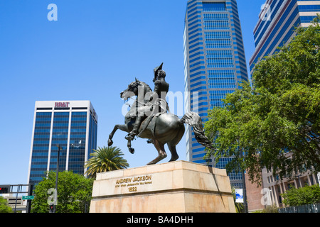 Stati Uniti d'America, Florida, Jacksonville - Statua di Andrew Jackson dopo il quale Jacksonville è stato chiamato Foto Stock