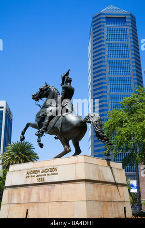 Stati Uniti d'America, Florida, Jacksonville - Statua di Andrew Jackson dopo il quale Jacksonville è stato chiamato Foto Stock