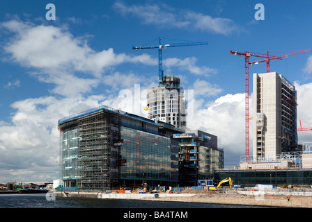 Regno Unito Inghilterra Salford Quays Media Città nuova sede della bbc essendo costruito 2009 Foto Stock