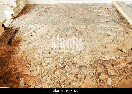 Israele Galilea Zippori il pavimento in mosaico in corrispondenza del terzo secolo villa romana Foto Stock