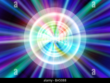 Fantastico linee di fondo della luce per effetto di uno spettro e la circolazione di flussi di luce Foto Stock